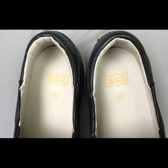 Women’s Ash Joe Chain-Link Platform Black Leather Slip On Sneakers Sz US 8 - Picture 3 of 4